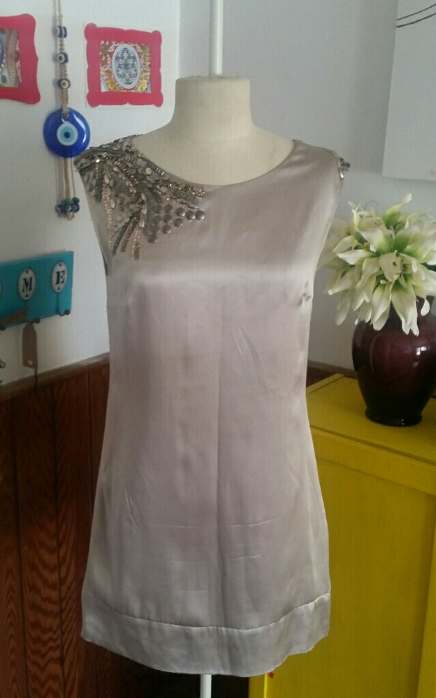 💥💥💥❤❤ MOD Style EMBELLISHED SILK DRESS❤❤💥💥💥